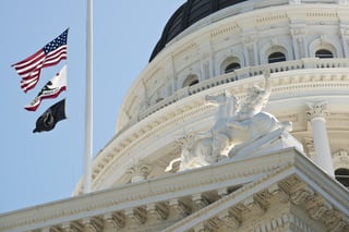 California State Capitol Building Flags